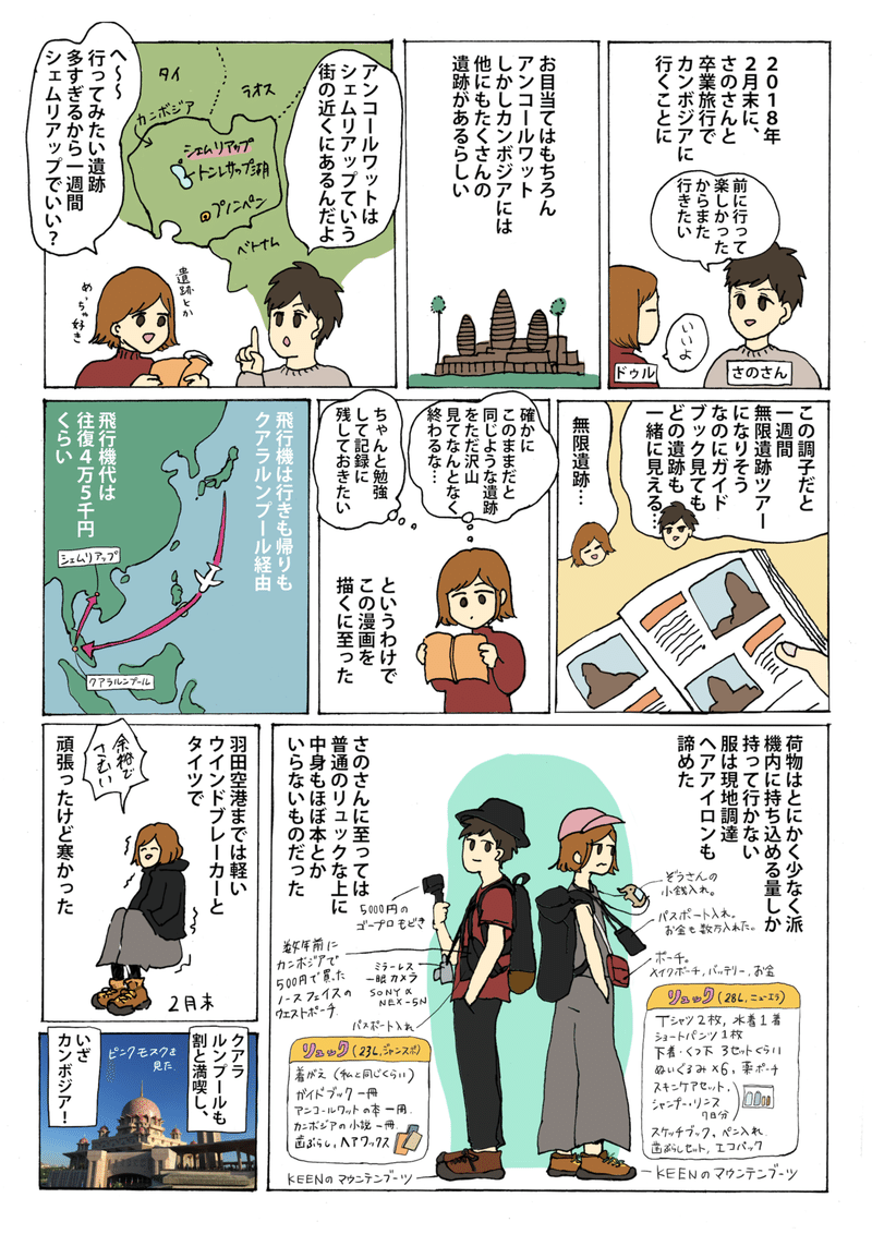 カンボジア旅行記漫画１ シェムリアップ ドゥル Note