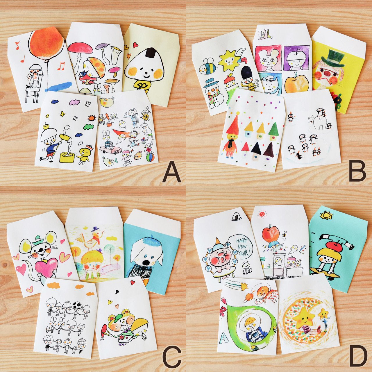 Http Minne Com Satosugiu オリジナルイラストのポチ袋です 5枚で１セットの３パターンとなっております ちょっとしたお礼状や お年玉入れにいかがでしょうか Satoshi Sugiura Note