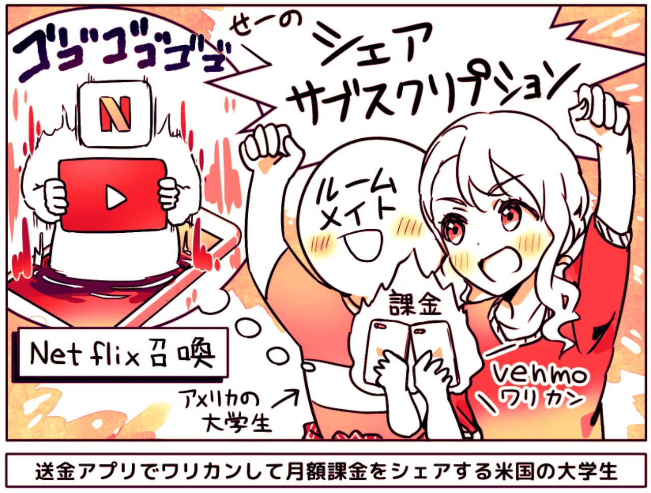 送金アプリで月額課金をワリカンする サブスクシェア消費 米国大学生のnetflix共有視聴と こんまり効果 で不用品を売る学生が増えてる話 アプリ マーケティング研究所