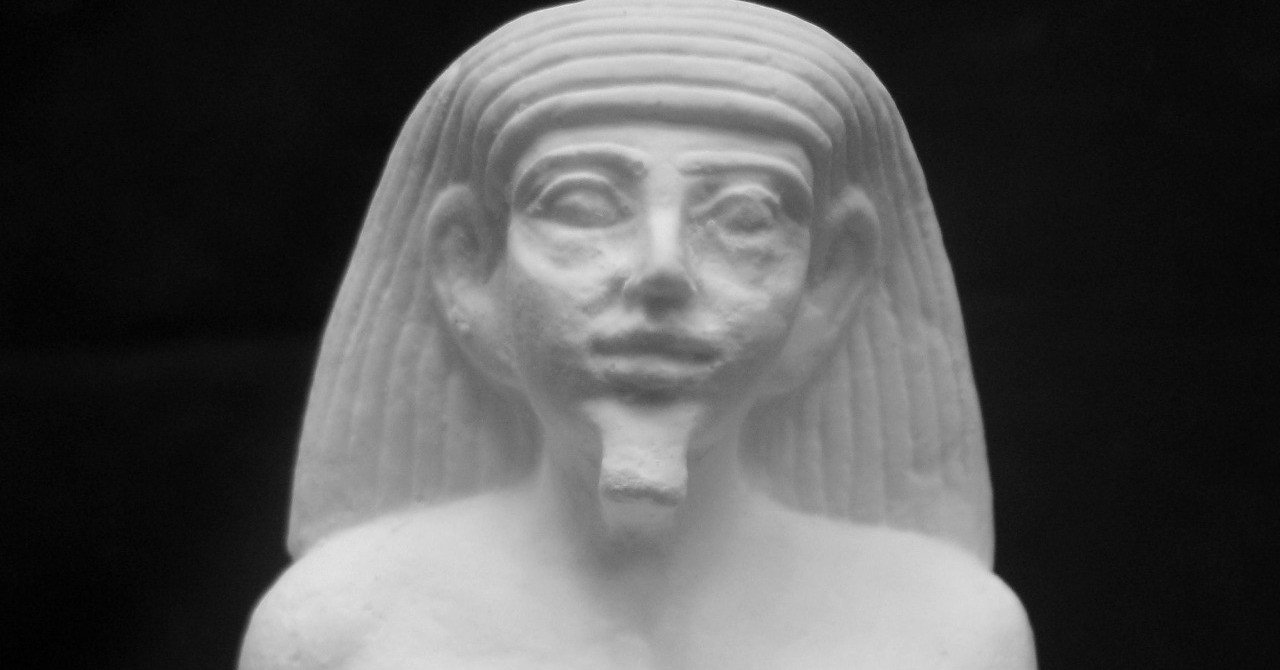 A-373 古代エジプト男子半身像｜石膏像ドットコム（脇本）