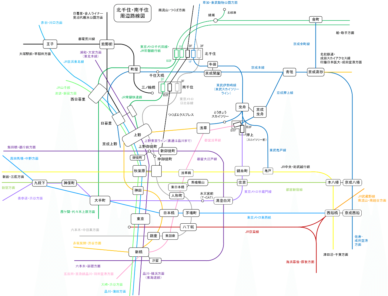 東京北東部の路線図をつくってみた 南 北千住 押上など でじしん Dejishin Note