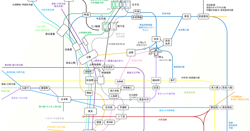東京北東部の路線図をつくってみた 南 北千住 押上など でじしん Dejishin Note