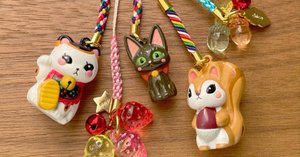 3月のライオン」リスポッケ先生&いちごちゃん根付鈴 仕上げの