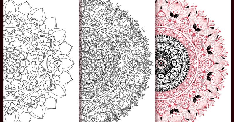 太陽のマンダラぬり絵