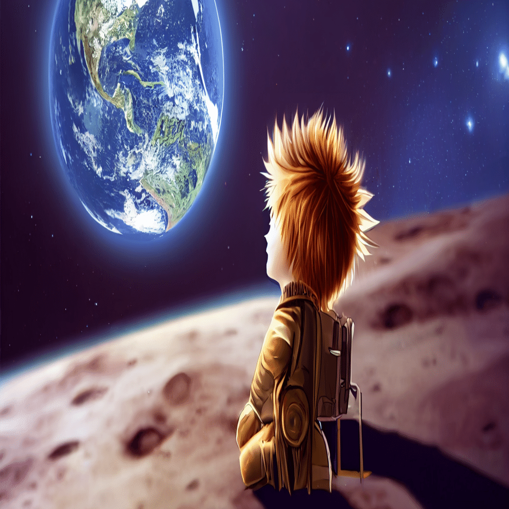 宇宙から見た地球と月