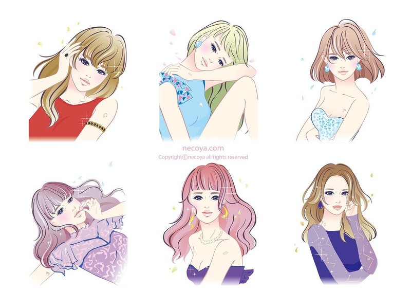 12星座の女の子イラスと制作過程 イラストを描く時に考えている事まとめ 猫屋 Note