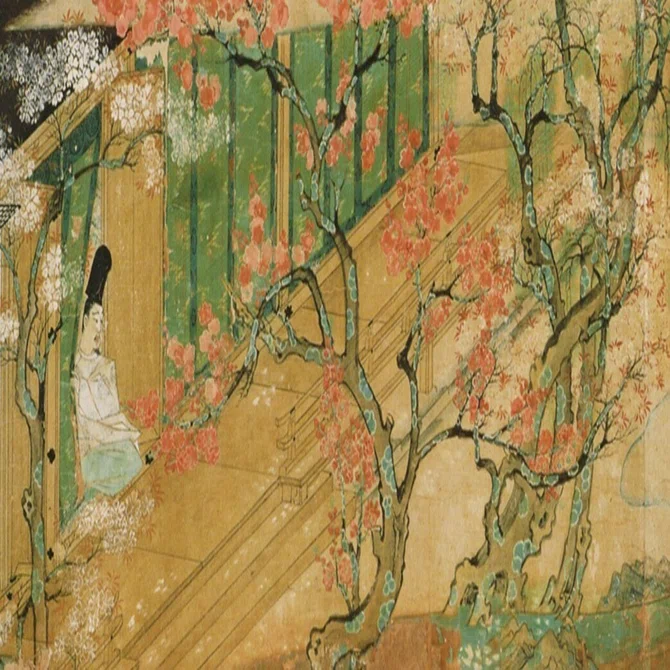 梅の花 屏風 日本画 160cm x 90cm 日本絵画歳時記 梅（1）｜椿 吾十