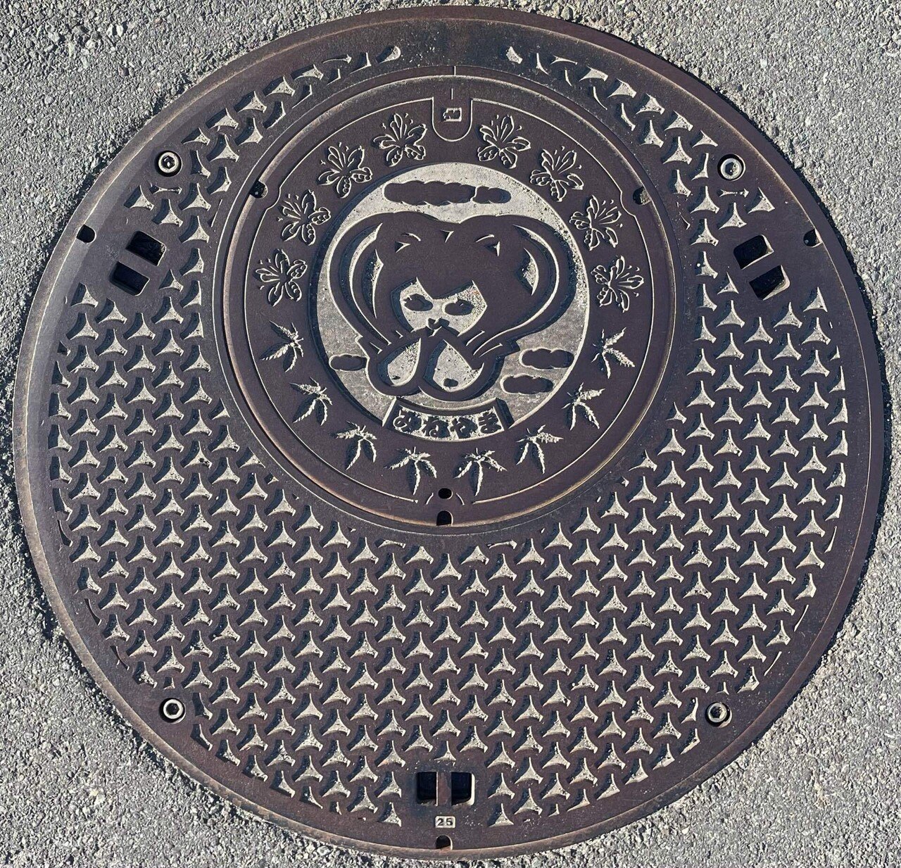 京都府京丹後市 （旧中郡峰山町） マンホール親子蓋 ※この親子蓋、親蓋がデカいなぁ｜aptx4869