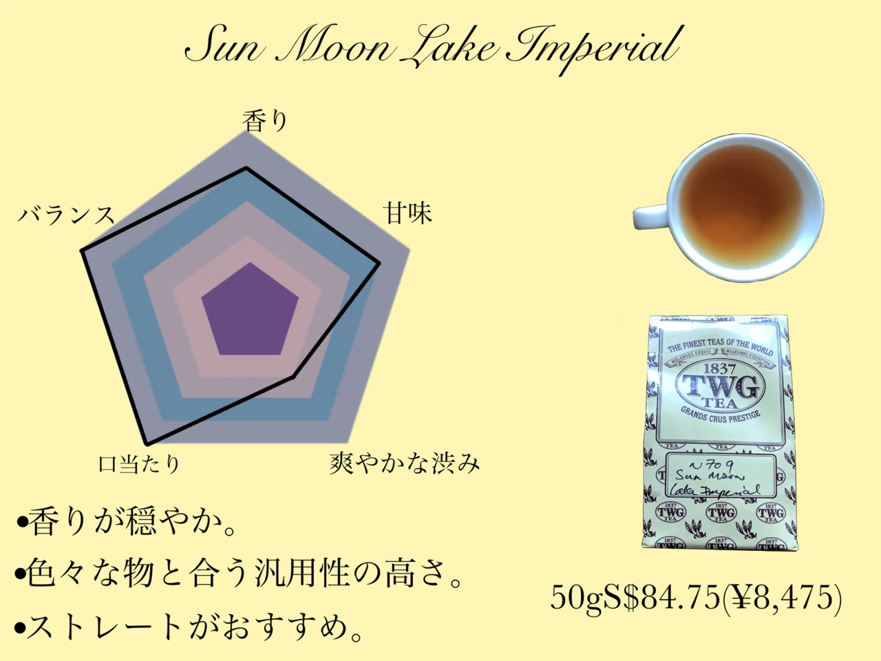 台湾産　TWG Sun-Moon Lake Imperial Tea Sun Moon Lake Imperial - A New Record High! The Taiwanese Lake Tea