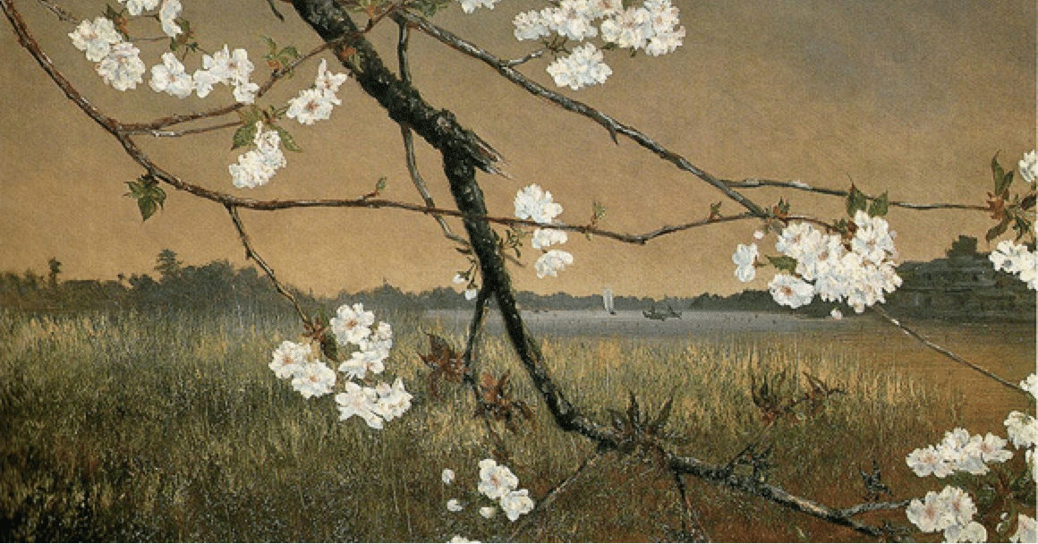 墨水桜花輝耀の景』高橋由一、1874年｜kaniko