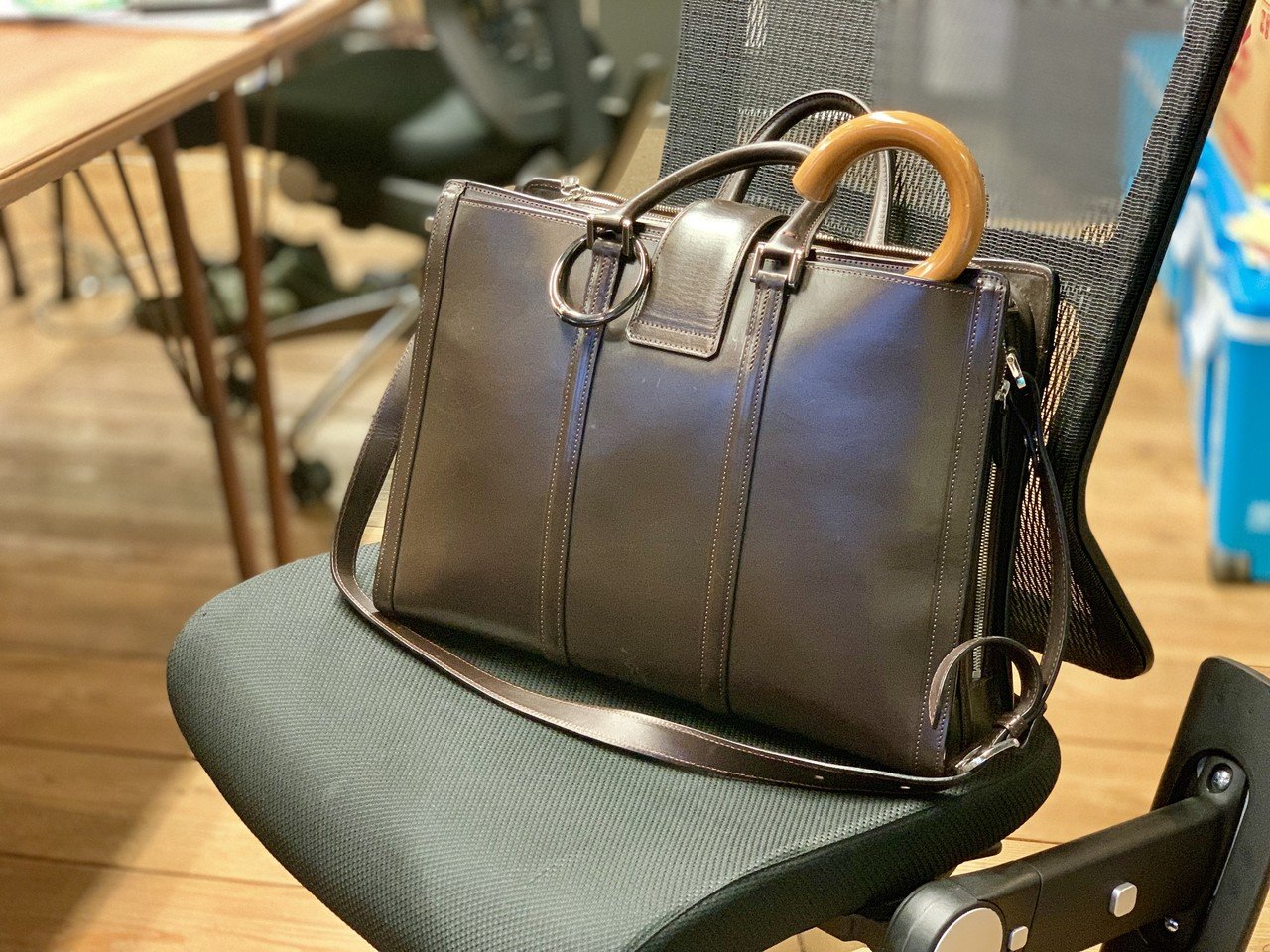 万双ビジネスバッグ ブライドル シングル天ファスナー