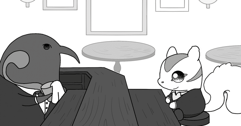 【漫画】リス子とマスター2「隣の席」【キャラクター漫画｜リスとペンギン】