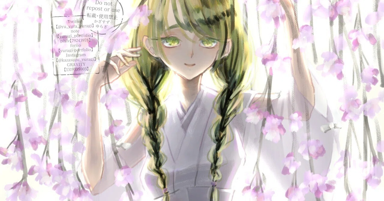 枝垂れ桜と女の子｜かざすずゆらぎ