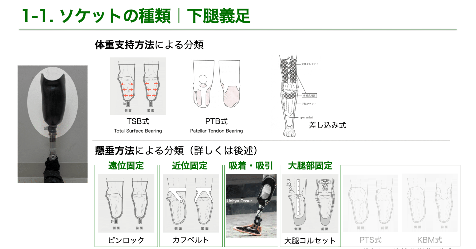 下腿義足のソケットの種類｜義肢リハ医🦾🦿
