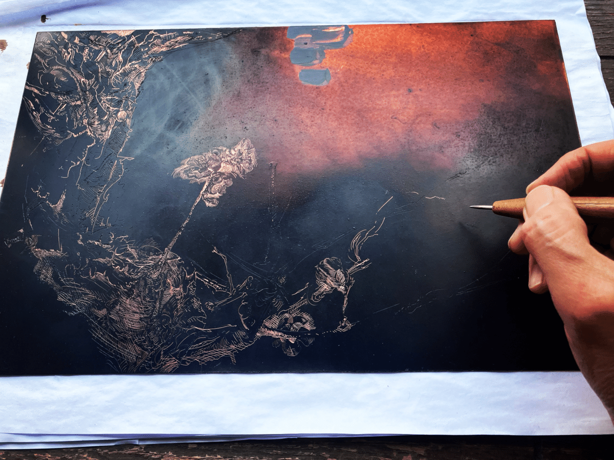 梅の木をエッチングで描く。drawとpaintの違い。｜齋藤悠紀