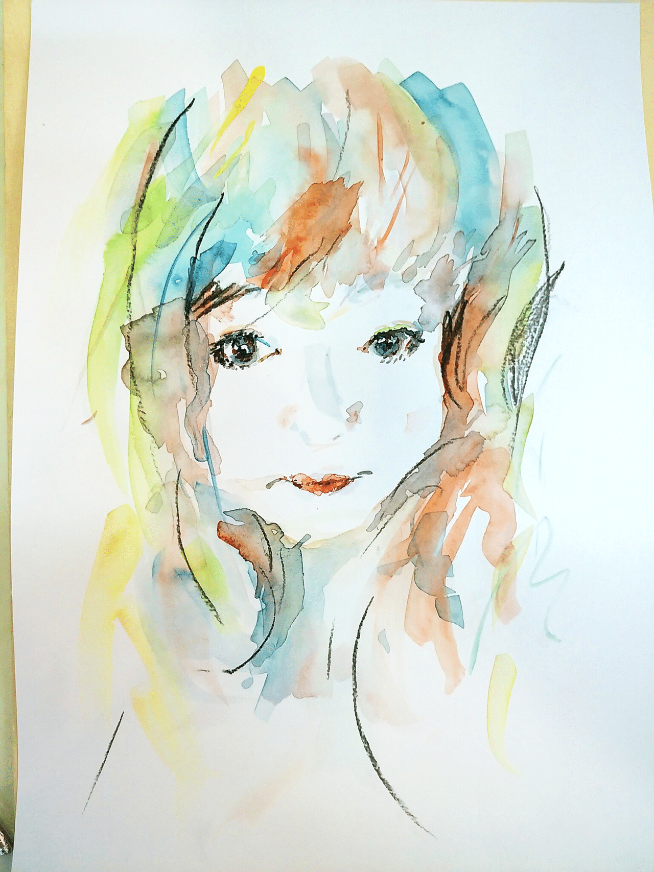 自画像no008 誰 というか自画像なので 私ですが 透明水彩のよさに 気づきつつある 去年の暮れに であって それとなく描いていたが 良きかな 良きかな 山本 眞紗子 Note