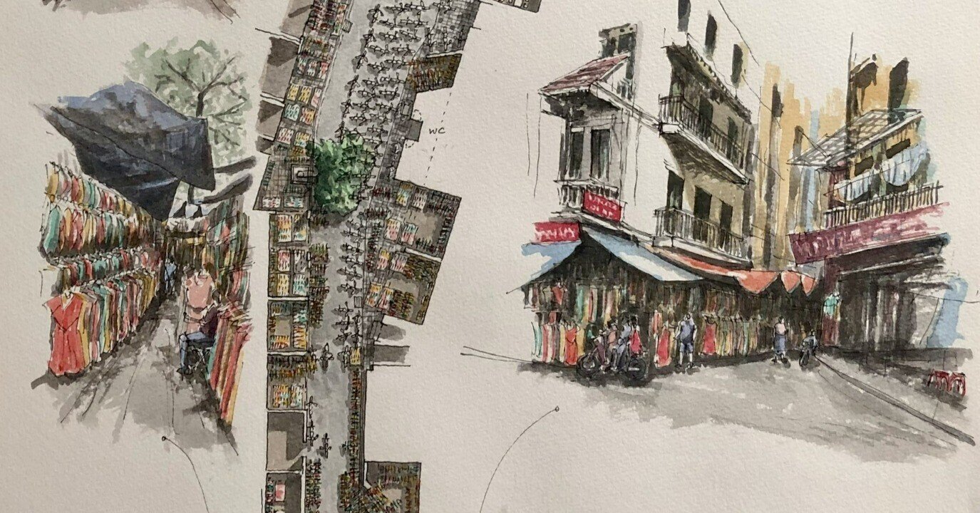 ハノイ路地研/『旧市街のPhố Gia Ngư/フォー ザー ングーは安売り下着
