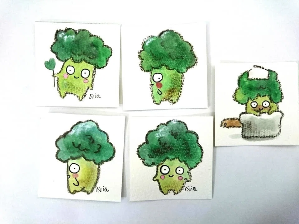 ブロッコリーにまつわる可愛い想い出 絵本風味の画家 Nia Chin Note ブロッコリーにまつわる可愛い想い出 絵本風味の画家 Nia Chin Note