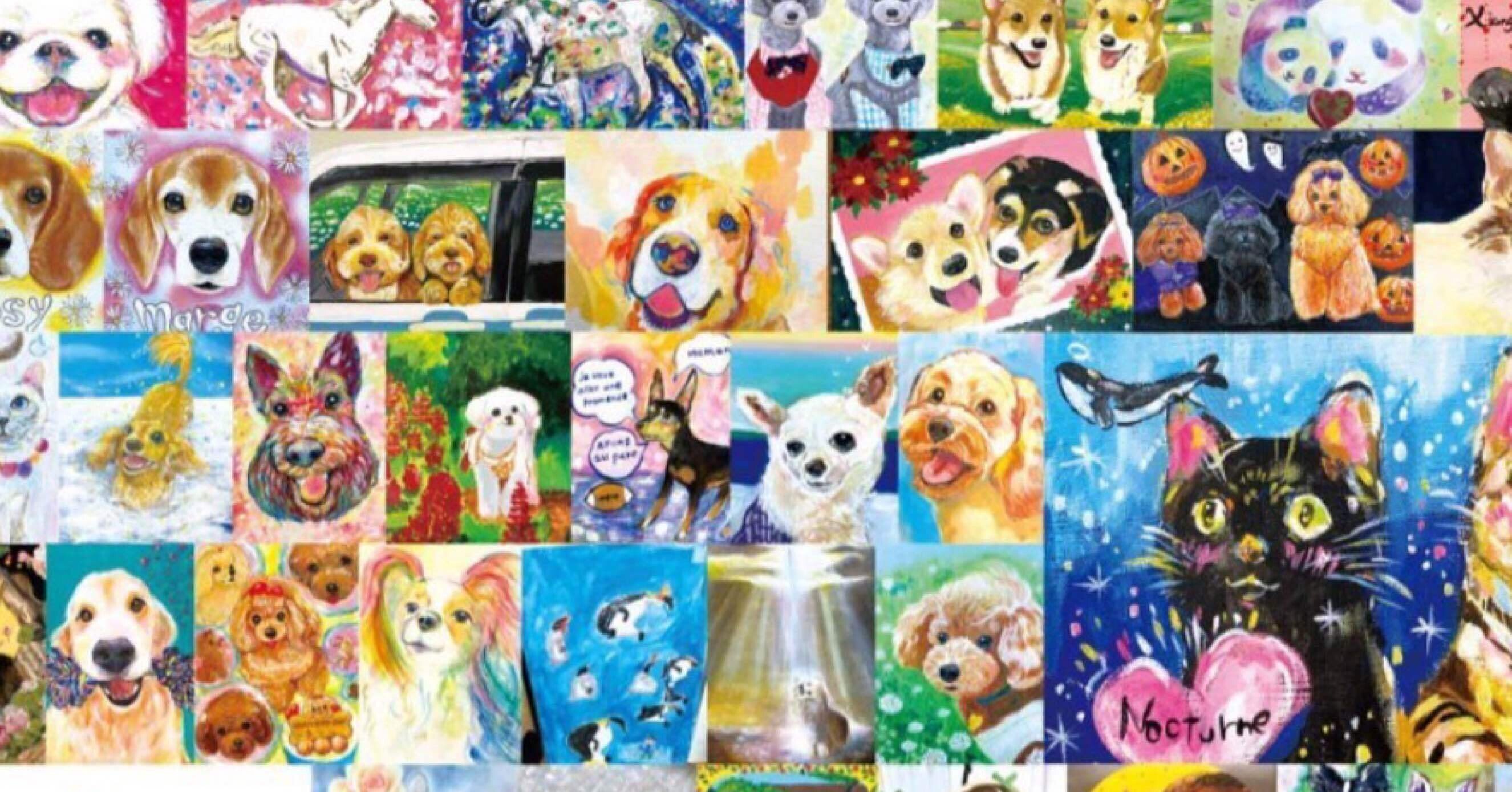 カラフルな動物アート作品 カラフルなモダンな農場の動物アートイラスト素材透過、PNG