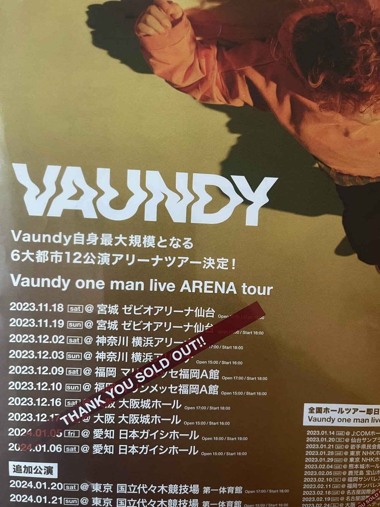 vaundy 初武道館 B2サイズポスター