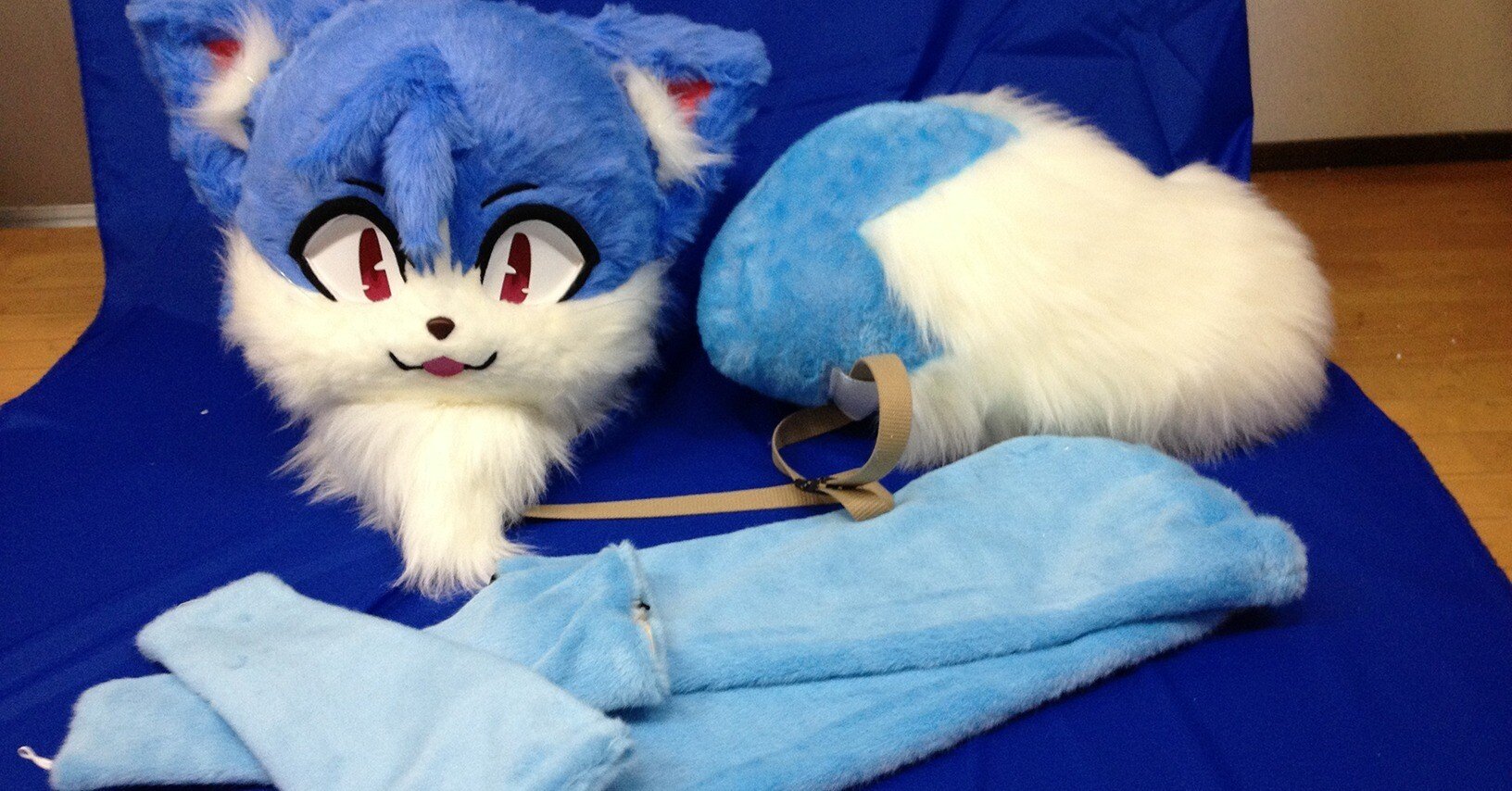 サンにゃ　ケモノ　着ぐるみ　水色 サンにゃ ケモノ 着ぐるみ 水色