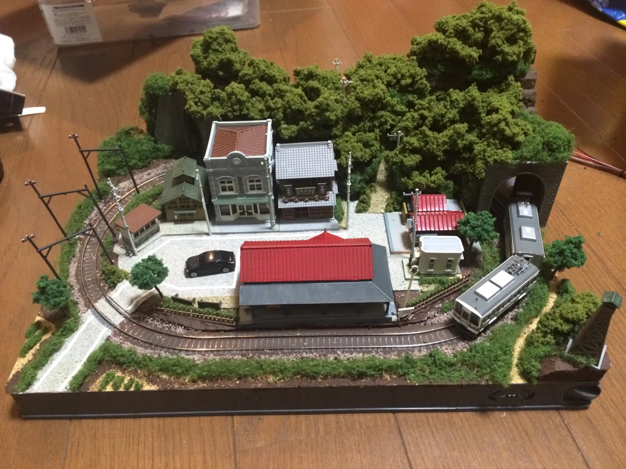 ミニジオラマ田舎 Nゲージ 風景 自作 田舎風のミニジオラマをつくる