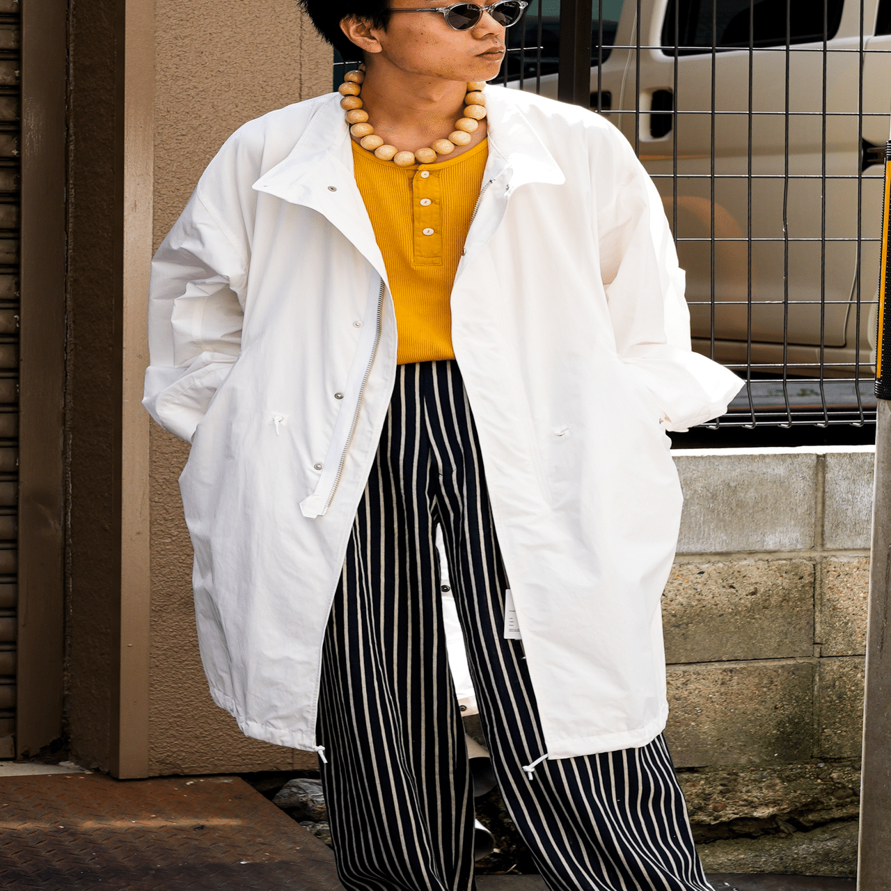 タグ付き✨MECRE シャーリング ライト ブルゾン ホワイト オーバーサイズ 先はともあれ｜y_s_k117