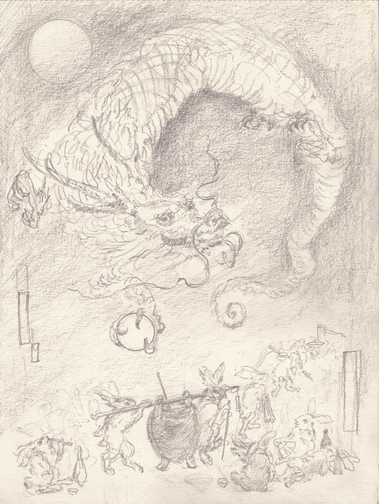 龍の絵、ラフ画完成。｜齋藤悠紀