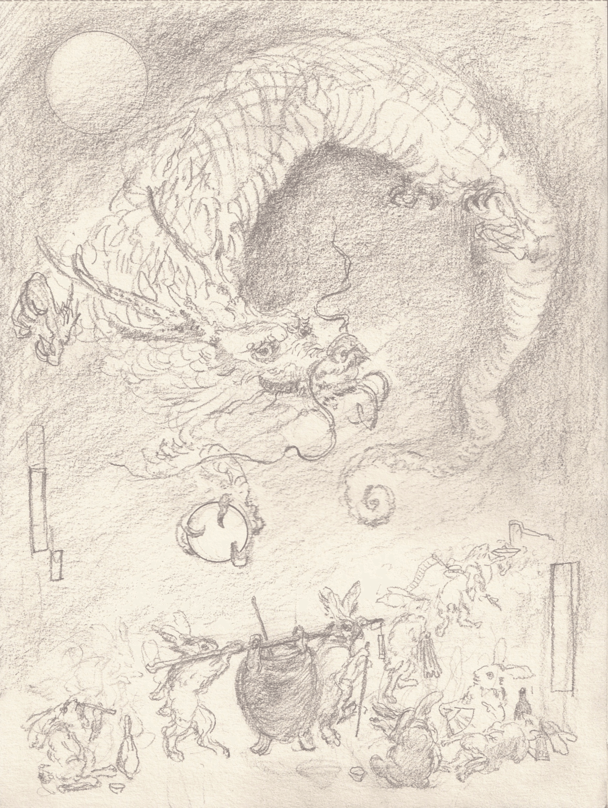 龍の絵、ラフ画完成。｜齋藤悠紀