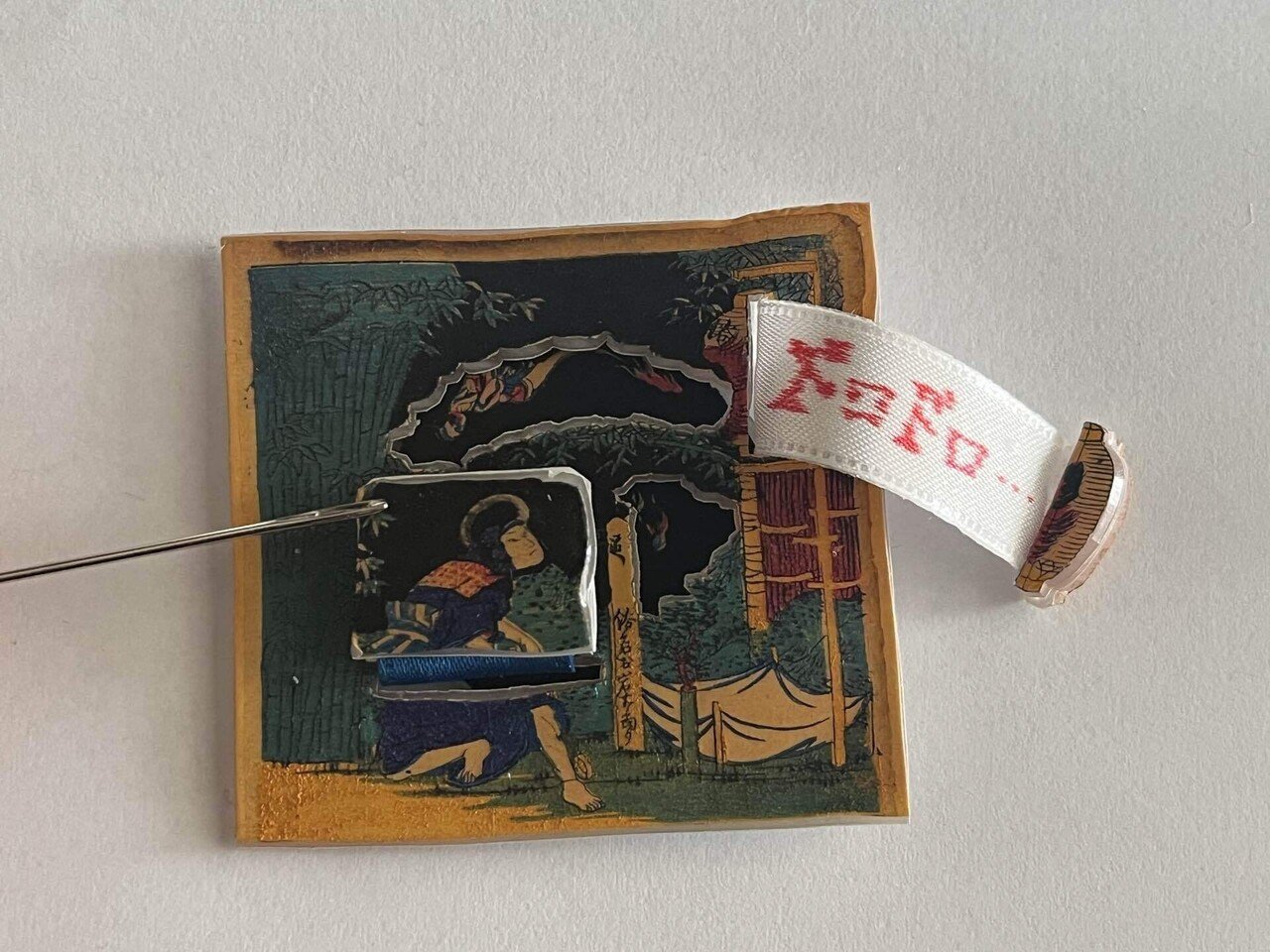 アクリル画　ポップアートな人物画で、浮世絵風。F4サイズ Amazon.co.jp: 浮世絵風キャンバス ウォールアートプリント 歌川