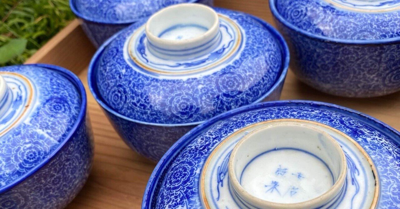 中国 青い花模様の茶碗 陶磁器製 - メルカリ
