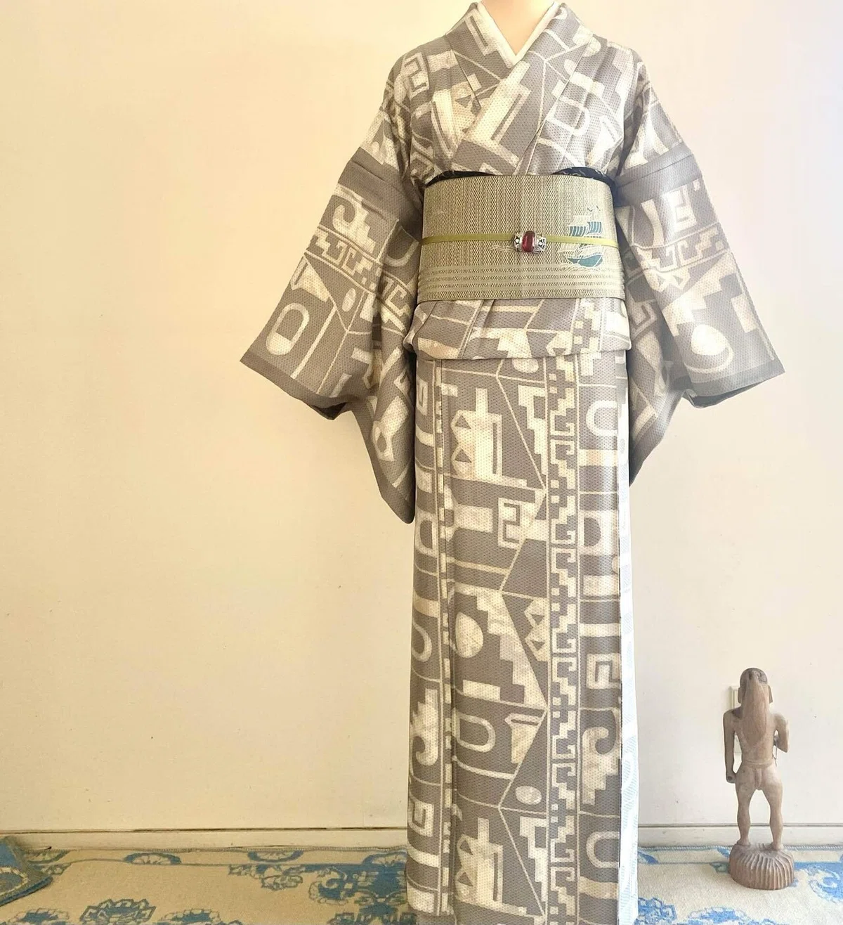 不思議モダン柄単衣着物｜夢吉きもの