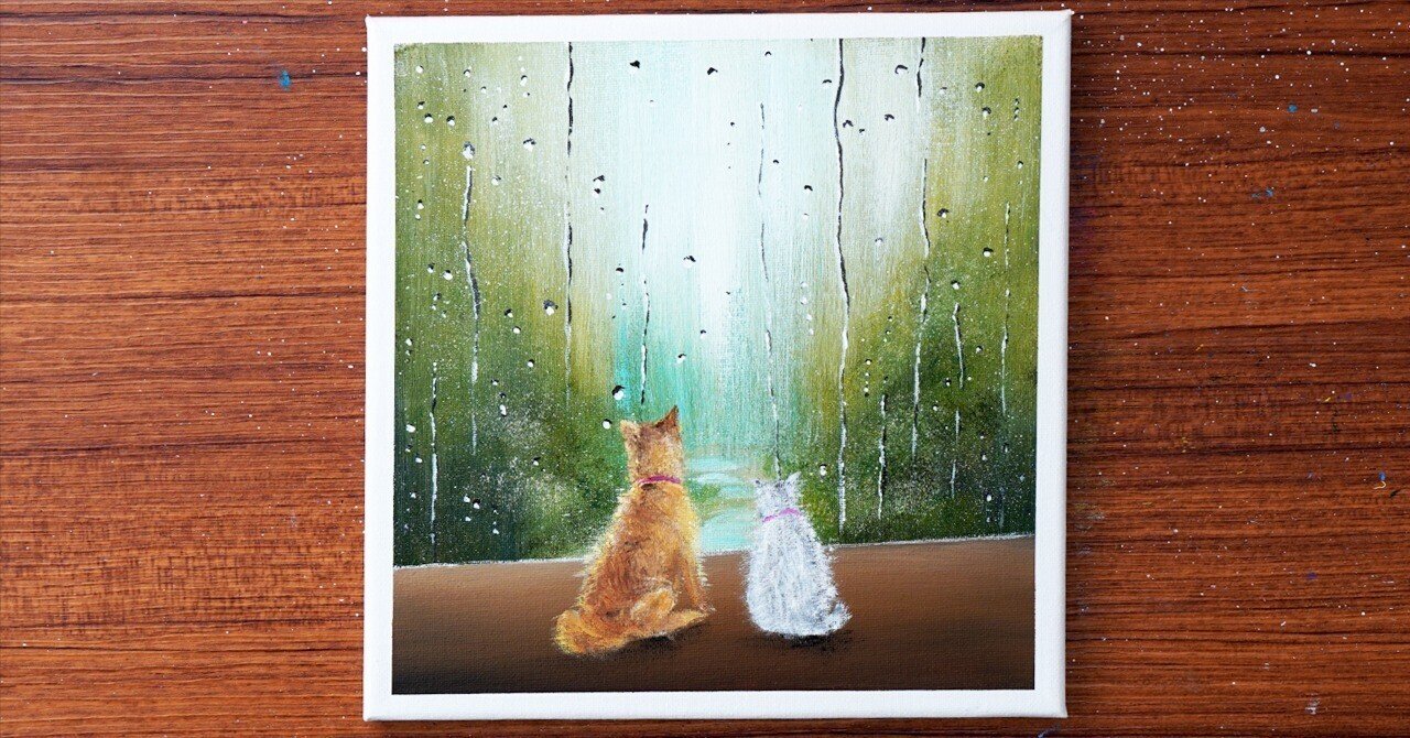 アクリル絵の具で「雨の風景」を描いてみた｜junya_art