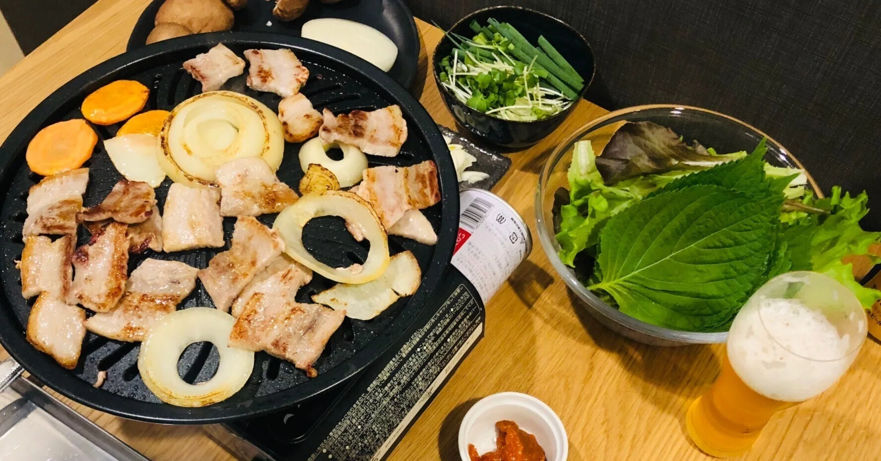 焼肉プレートでムード満点！自宅サムギョプサル｜かまい🥗サラダ好きな人