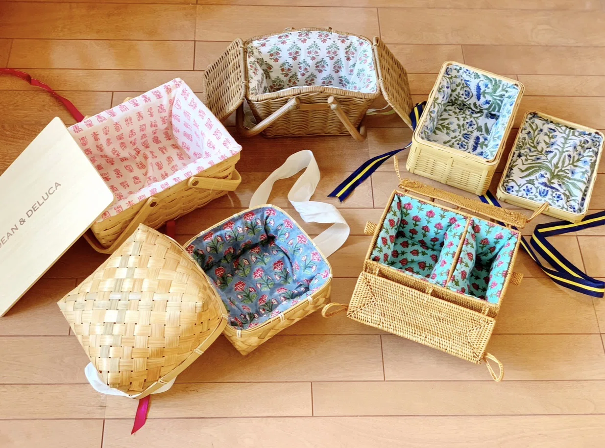茶バスケットとお揃いの茶杓袋☆簡単に出来る作り方、お教えしちゃい 
