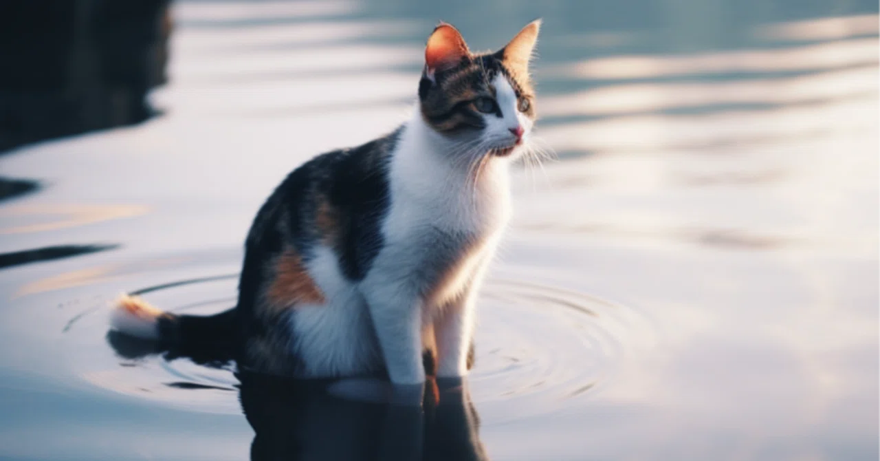 猫写真 vol.7 水面に座る猫｜Yoshihiro Tanaka | taziku