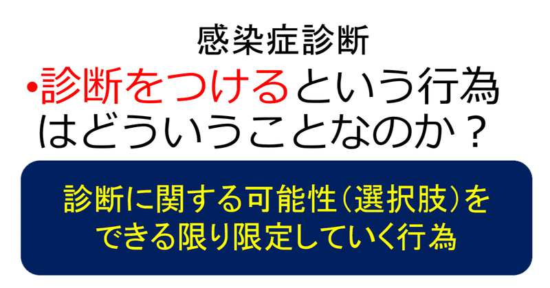 診断をつけるという行為はどういうことなのか？～感染症診療の基本的な考え方～その３