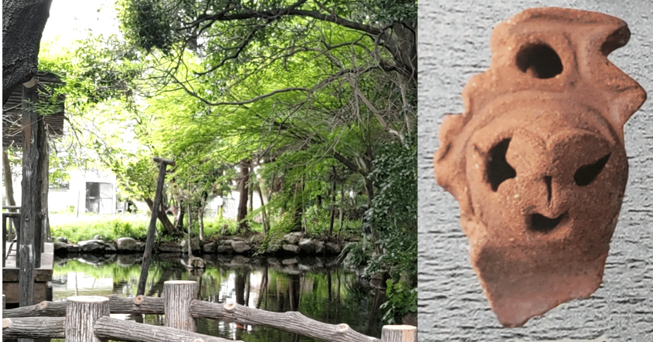 ココにいます「土偶と縄文の仲間たち」縄文神社と星の目を持つ顔