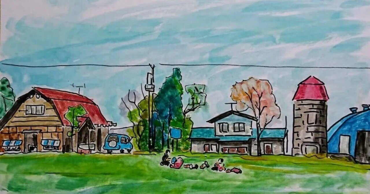 水彩画 北海道の山と風景　十勝岳 水彩画 北海道の山と風景 十勝岳 絵画