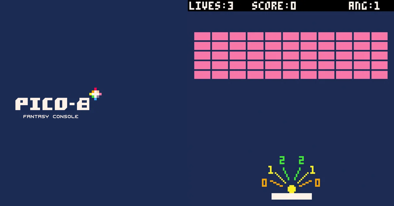 PICO-8でブロック崩しを作ろう（ボールの反射角度をコントールする｜fumix