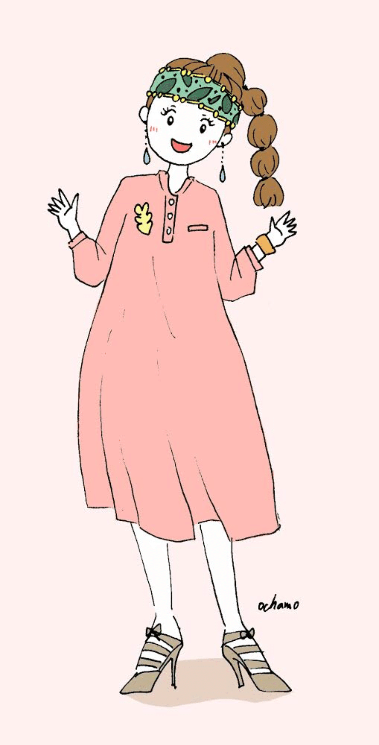 春ワンピースファッションイラスト おちゃも イラストレーターハンドメイド作家 Note