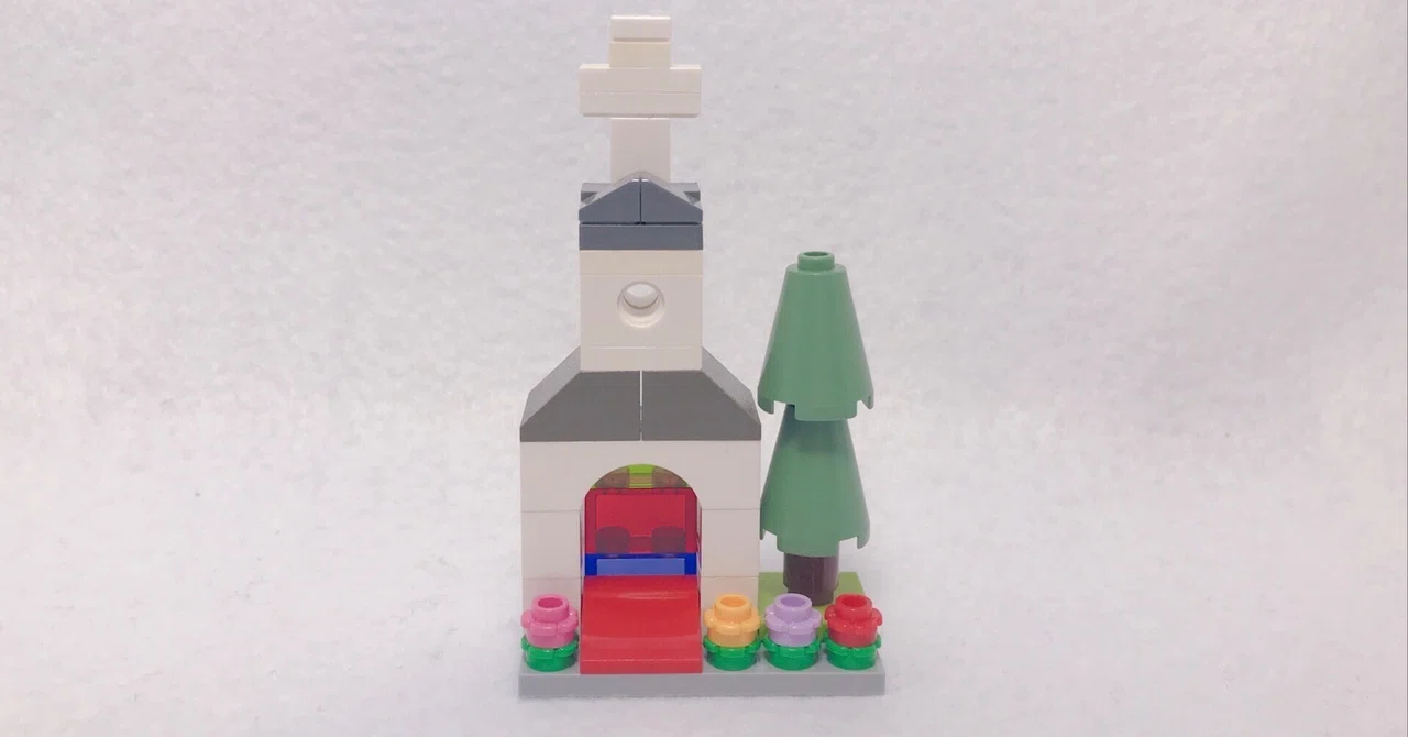 Sサイズの建物○かわいい教会[◇作り方①]｜レゴばあちゃん