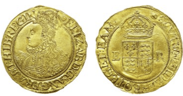 幻の幸せコイン イギリス 1592年 エリザベス1世 6ペンス 銀貨