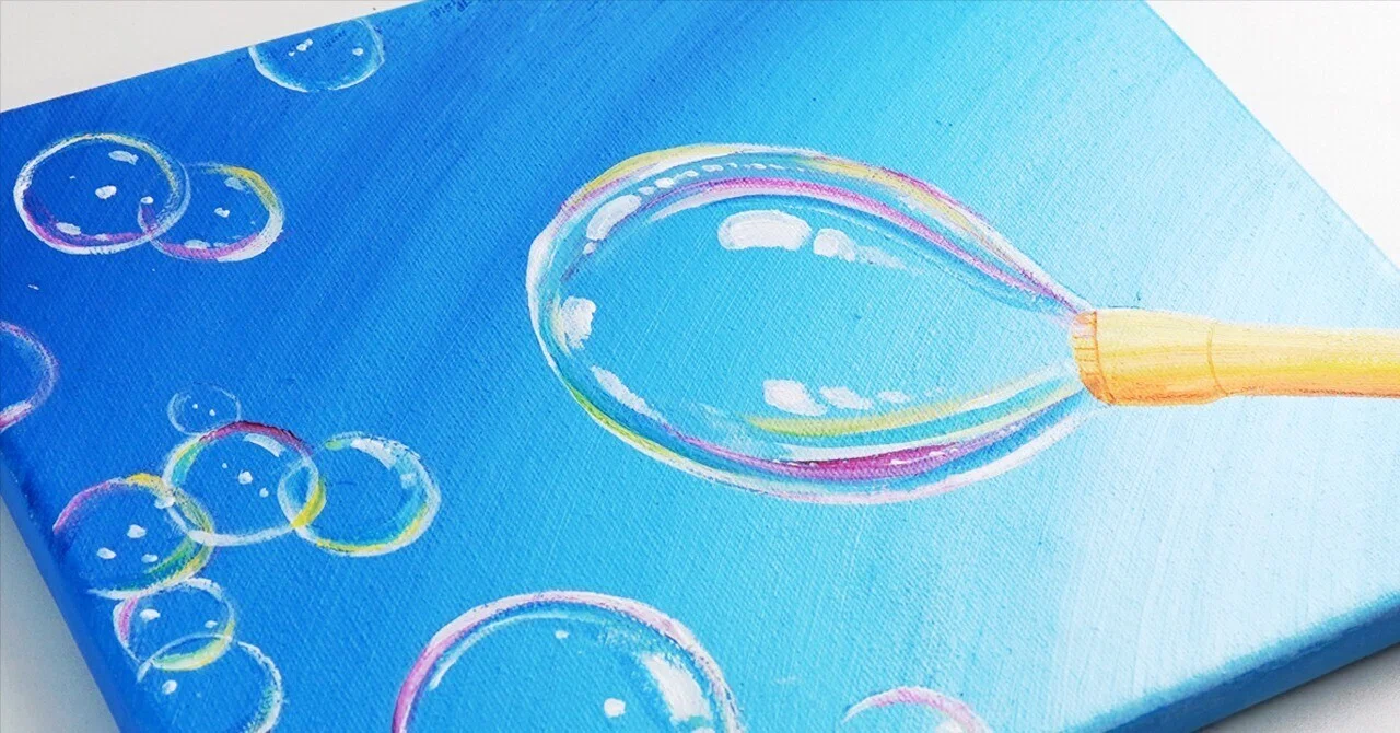 アクリル絵の具で「シャボン玉」を描いてみた｜junya_art
