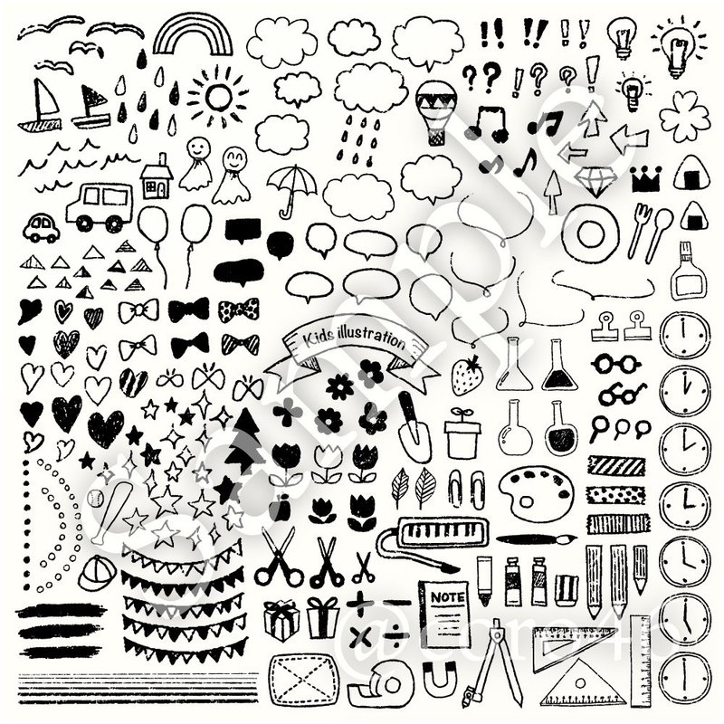 商用可 キッズ手描きベクター素材詰合せ イラレ職人 コロ Note