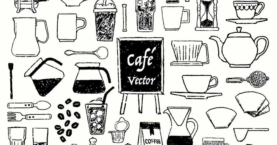 商用可 カフェ手描きベクター素材詰合せ イラレ職人 コロ Note
