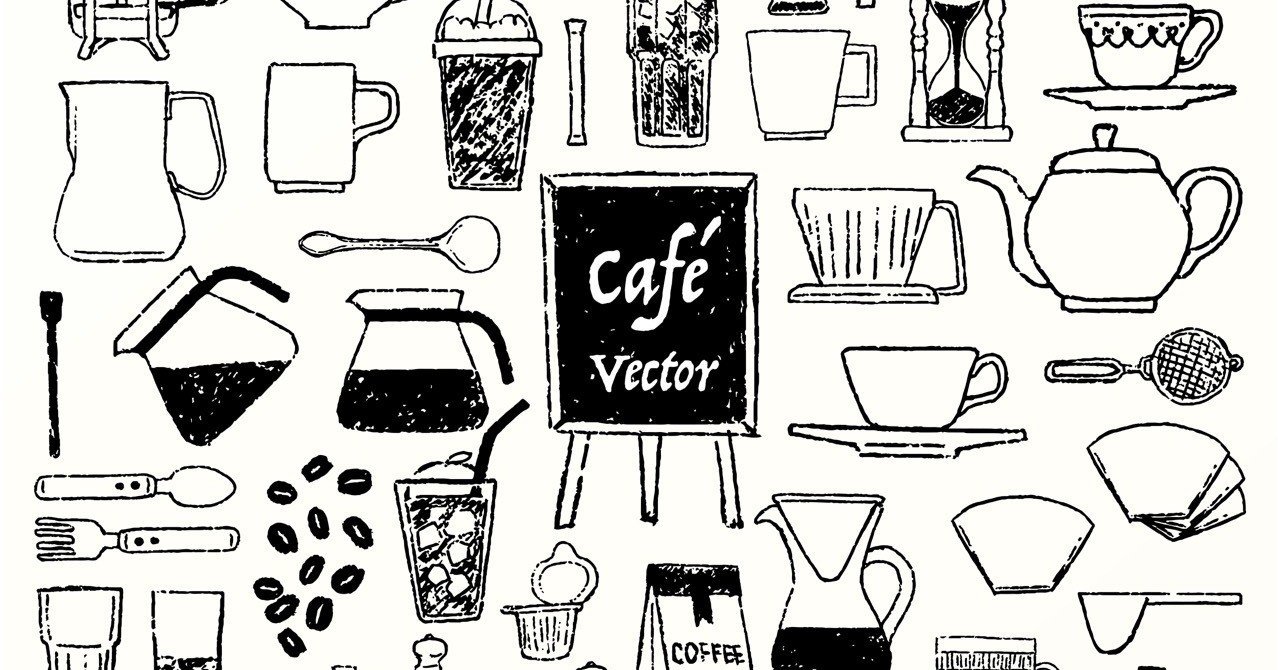 商用可 カフェ手描きベクター素材詰合せ イラレ職人 コロ Note