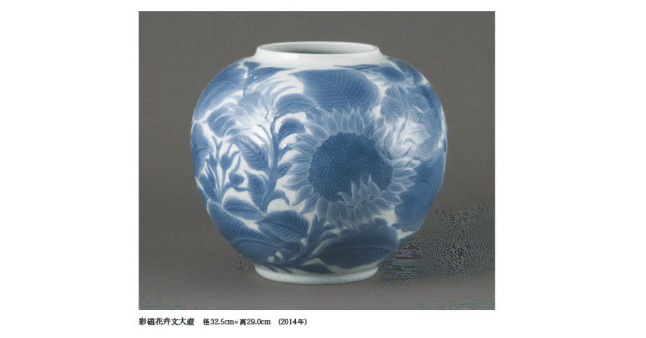 島田文雄 高さ27.5cm 青白磁花鳥紋大壷 共箱 本物保証(白磁