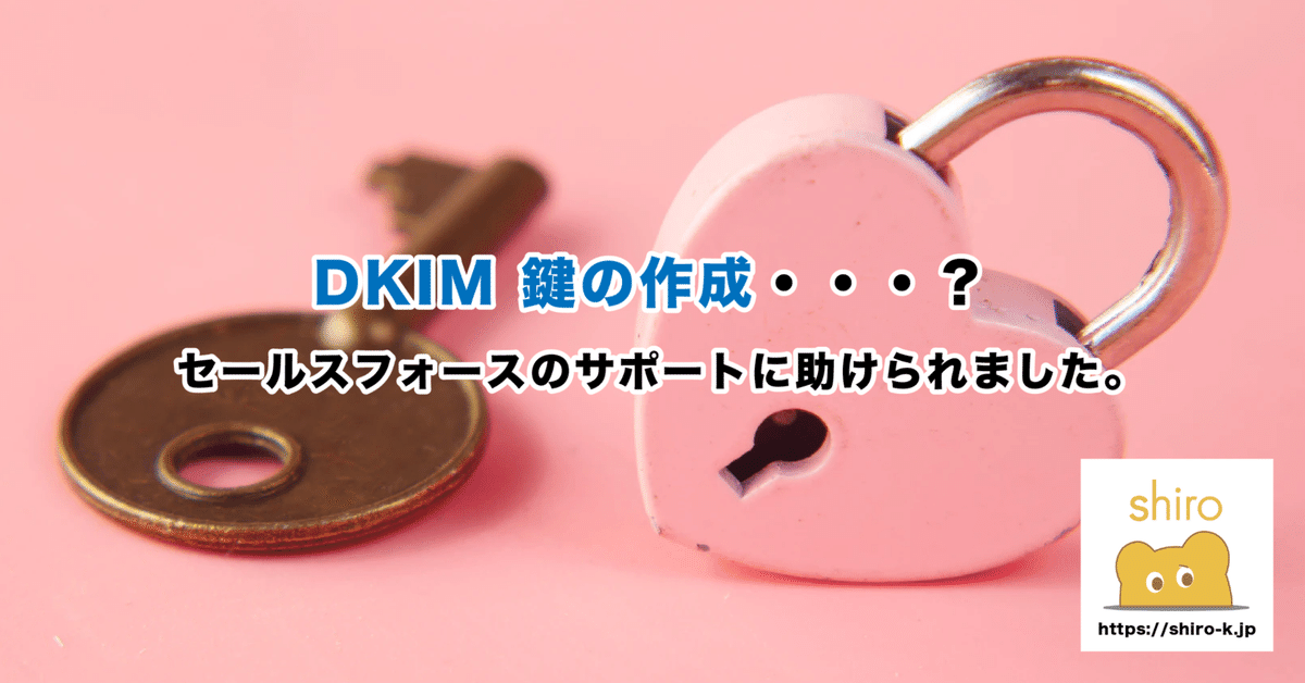 DKIM 鍵の作成・・・？ セールスフォースのサポートに助けられ