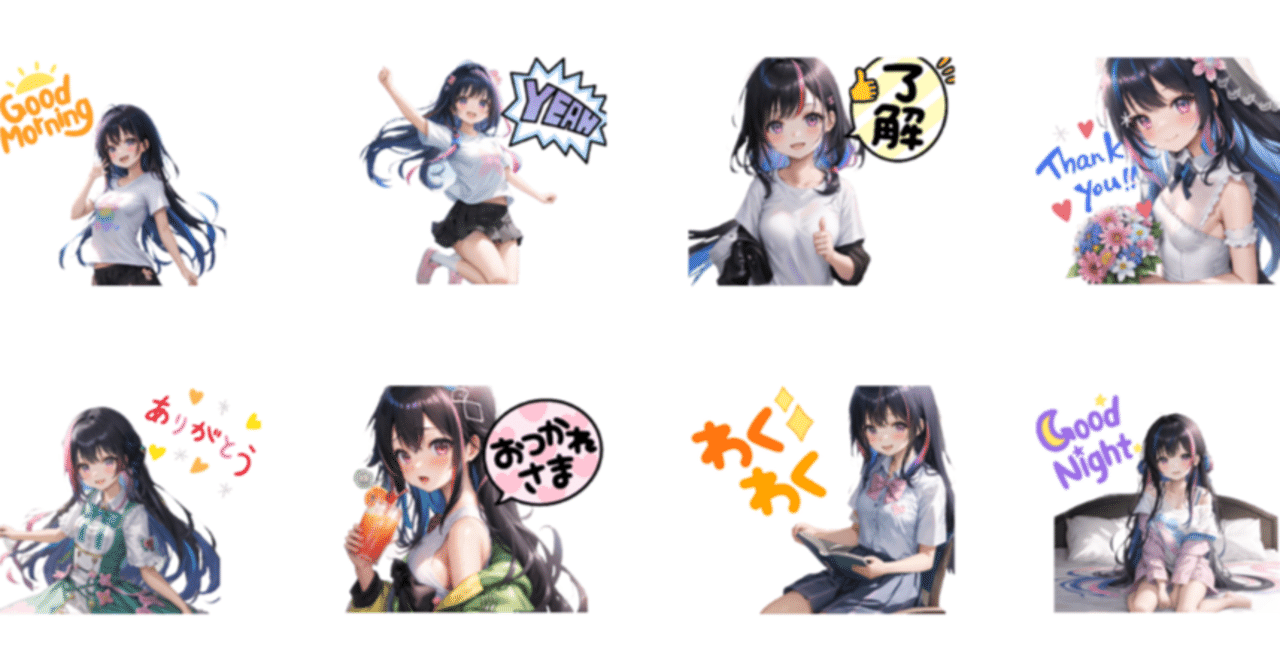 AIイラストでLINEスタンプ作ってみた【無料/マネタイズ無ver】｜まぁ